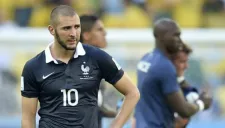 Benzema durante un partido con la selección francesa