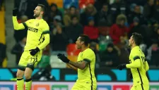 Brozovic celebra el gol que le marcó a al Udinese