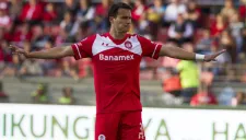 Aarón Galindo en un partido con el Toluca