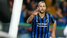 Víctor Vázquez festeja un gol con Brujas