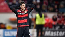 Chicharito, en un partido con el Bayer Leverkusen