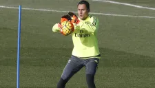 Keylor Navas en un entrenamiento con el Real Madrid