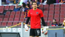 Memo, en calentamiento con Málaga