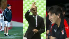 Herrera, Zubeldía, y Costas, con sus respectivos equipos