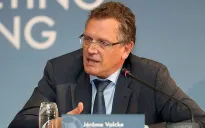 Valcke, en un evento para el Mundial de Sudáfrica