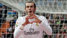 Bale, festejando su gol contra el Sporting de Gijón