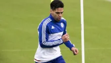 Radamel Falcao en un entrenamiento del Chelsea