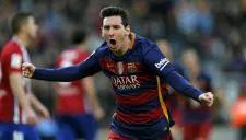 Lionel Messi celebra gol contra Atlético de Madrid