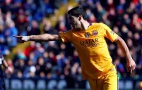 Suárez festeja su anotación sobre Levante