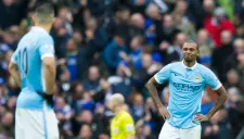 Los jugadores de Manchester City en un partido