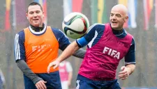 Infantino, durante el amistoso en la sede de la FIFA
