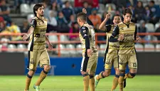 Lacerda festeja su gol contra Pachuca