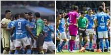 Jugadores de Cruz Azul reclaman penaltis contra América y Pumas
