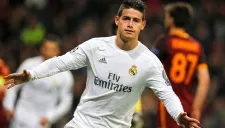 James Rodríguez celebra su gol contra la Roma