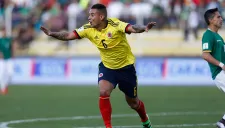 Cardona festeja el 3-2 de Colombia sobre Bolivia