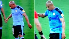 Arévalo durante el partido entre Uruguay y Brasil