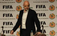 Infantino en conferencia en Sudamérica