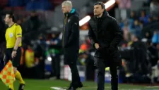 Luis Enrique, durante un partido con el Barcelona