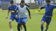 Carlos Vela durante el entrenamiento matutino de la Real Sociedad