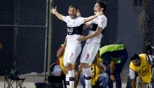 Fredy Bareiro, celebrando una anotación en Libertadores