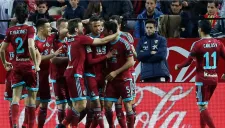 Jugadores de la Real Soceidad festejando un gol ante el Sevilla