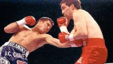 Julio le da un golpe a Haugen