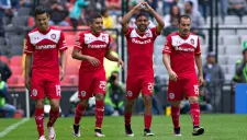 Trejo festejando su anotación en el Azteca
