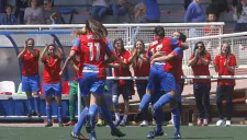 Chrlyn Corral festeja un gol con Levante