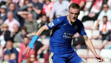 Vardy en un partido del Leicester