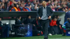 Guardiola y su lamento durante el juego contra Atlético
