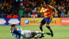 Rodrigo Noya y Juan Pablo Rodríguez durante el partido Morelia vs Veracruz del A2015