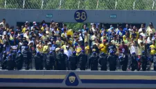 Elementos de seguridad resguardan afición americanista