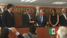 Presidente de ACNO y Carlos Padilla directivo del COM