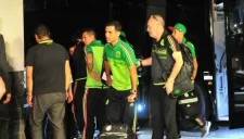 Rafa Márquez junto a los otros seleccionados llegando a Atlanta