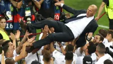 Zidane celebra tras la obtención de la Undécima