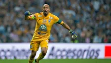 Oscar Pérez celebra el gol del título de Pachuca