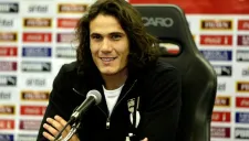 Cavani, en rueda de prensa con Uruguay