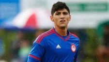 Pulido en un partido del OIympiacos