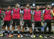 Seleccionados Uruguayos antes de disputar un encuentro