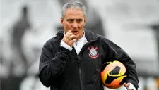 Tite, durante un entrenamiento del Corinthians