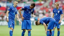 Jugadores croatas durante el juego contra Rep. Checa en la Eurocopa