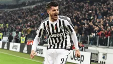 Morata festeja en juego con la Juventus