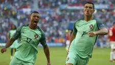 Cristiano Ronaldo celebra anotación contra Hungría