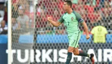 Cristiano Ronaldo festeja un tanto frente a Hungría