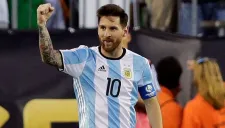 Messi celebra un gol con Argentina