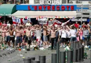 Hooligans ingleses, antes de un partido de la Euro