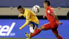 Neymar, durante un partido con la selección de Brasil