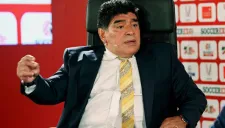 Maradona habla durante un evento promocional