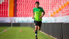 Lozano, en un entrenamiento con la Selección Nacional