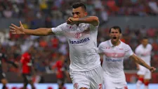 Triverio festeja el empate contra Atlas